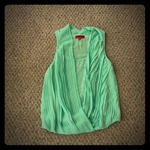 Saks Mint Colored with sequins top, Size Small